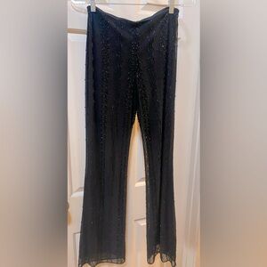 Laundry By Shelli Segal Embellished Mesh Straight Leg Mid-rise Pants Sz6-Vintage